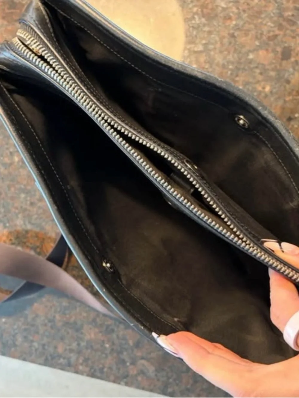 Coach Black Leather Laptop Briefcase with Shoulder Strap
